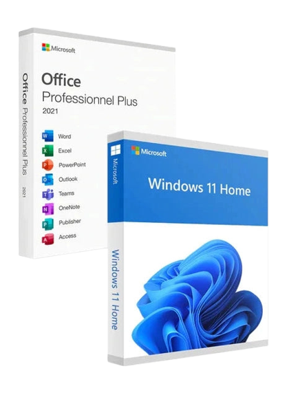 Clé licence Microsoft Office 2021 Pro Plus et Windows 11 Famille — pack bundle à vie pour particuliers
