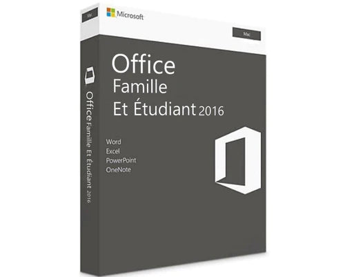 Clé Microsoft Office 2016 Famille et étudiant pour Mac